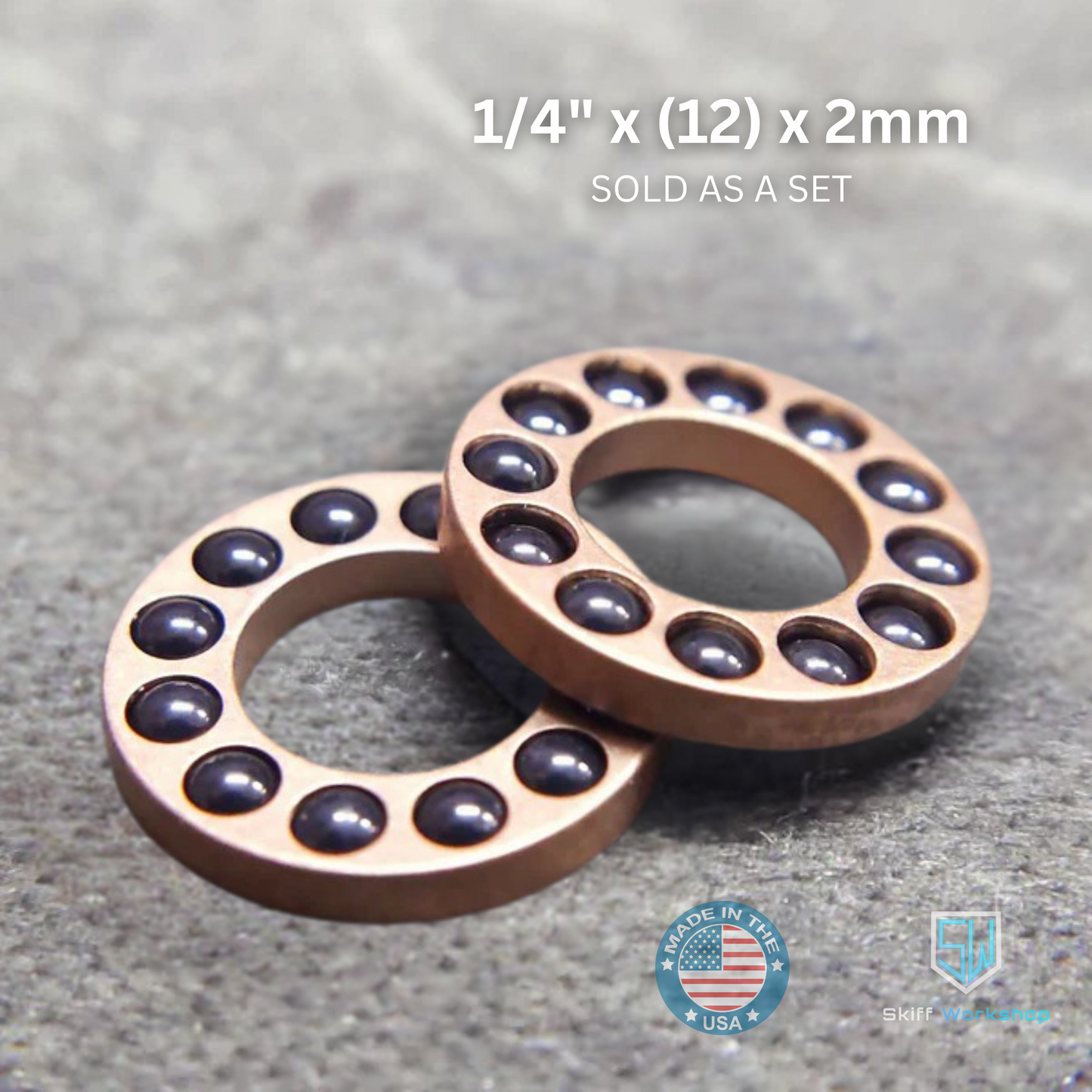 Cage Bearings - Pivot: 1/4" Ceramic Bearings: 2mm (12 ball)