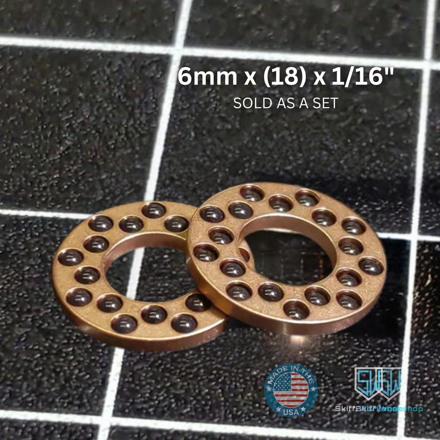 Cage Bearings - Pivot: 6mm<br>Ceramic Bearings: 1/16 in (18 ball)