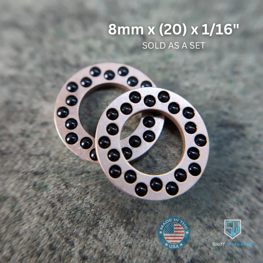 Cage Bearings - Pivot: 8mm Ceramic Bearings: 1/16 in (20 ball)